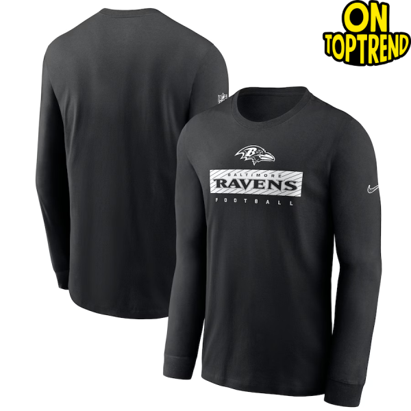 Baltimore Ravens Nike Black Sideline Performance T-Shirt