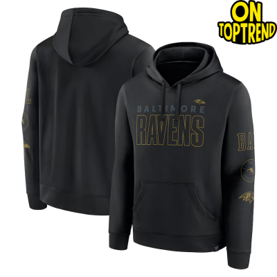 Baltimore Ravens Fanatics Black Blackout Pullover Hoodie