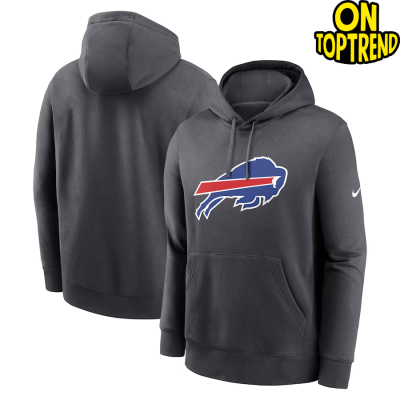 Buffalo Bills Nike Anthracite Club Logo Pullover Hoodie