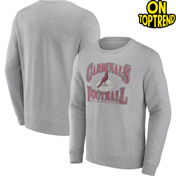 The Men's Fanatics Heathered Charcoal Arizona Cardinals Playability Pullover Sweatshirt is the perfect way to show your support for the Arizona Cardinals. Made from a comfortable cotton and polyester blend, this midweight sweatshirt features a fleece lining for added warmth during chilly game days. Distressed graphics give it a vintage look, while the pullover design makes it easy to layer up or down. Whether you're cheering from the stands or simply showing your support, this sweatshirt is the perfect way to represent the Arizona Cardinals in style