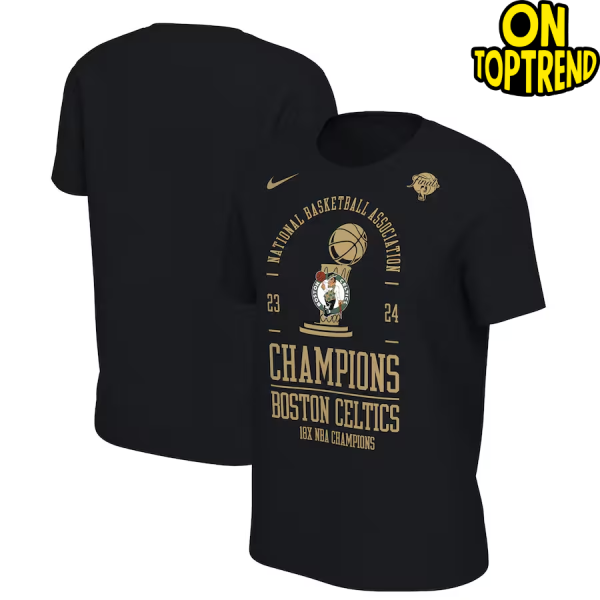 Women's Nike Black Boston Celtics 18-Time NBA Finals Champions Locker Room T-Shirt