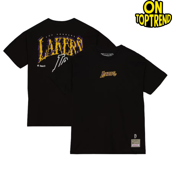 Los Angeles Lakers NBA Suga Glitch T-Shirt By Mitchell and Ness